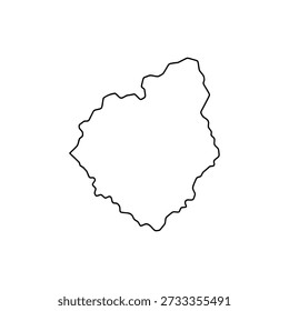 Sierra Leone map vector outline. Silhouette of West African country. Isolated on white background.