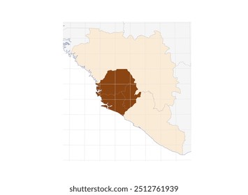 Karte von Sierra Leone in Westafrika: Abbildung des Landes mit den Nachbarstaaten