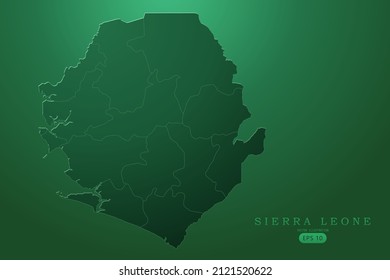 Sierra Leone Map - World Map International vector template with High detailed and Green gradient color isolated on green background for design, infographic - Vector illustration eps 10