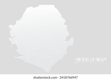 Sierra Leone Map - World Map vector template with High detailed including white and grey gradient color and white outline color isolated on grey background - Vector illustration eps 10