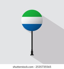 Sierra Leone National Circle Sign Flag Vector Illustration