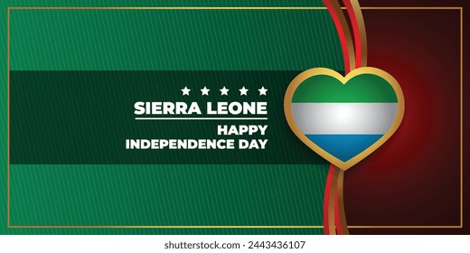 Sierra Leone National Day, celebration template banner vector Illustration