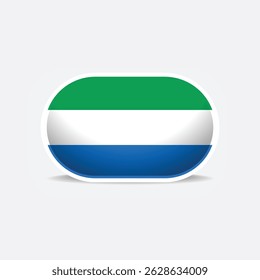 sierra leone national flag button vector