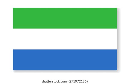Bandeira nacional da Serra Leoa em estilo chato. Plano de fundo plano vetorial.