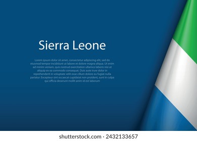 Sierra Leone national flag isolated on dark background with copyspace