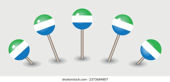 Sierra Leone national flag map marker pin icon illustration