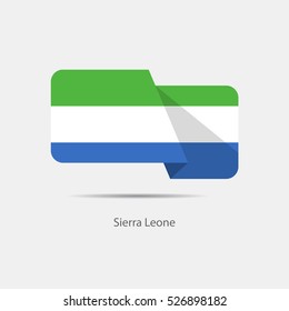 Sierra Leone national flag on a white background with shadow. vector illustration