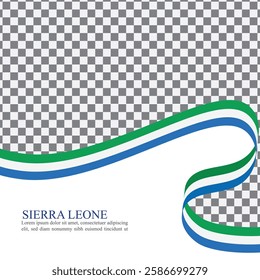 Sierra Leone national flag ribbon stock vector