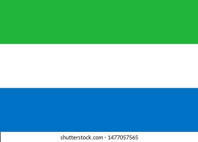 Sierra Leone national flag. Vector flag of Sierra Leone. Freetown