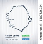 Sierra Leone national vector drawing map on white background