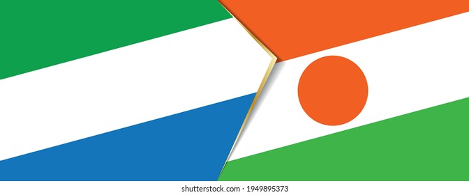 Sierra Leone and Niger flags, two vector flags symbol of relationship or confrontation.