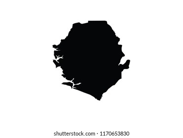 Sierra Leone outline map country shape
