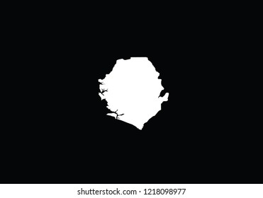 Sierra Leone outline map country shape state symbol national borders