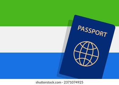 Sierra Leone Passport. Sierra Leone Flag Background. Vector