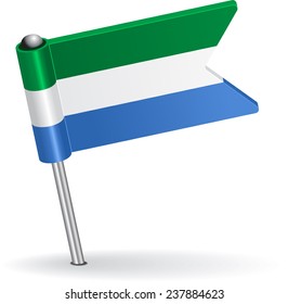 Sierra Leone pin icon flag. Vector illustration Eps 8.