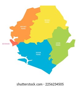 Sierra Leone political map of administrative divisions