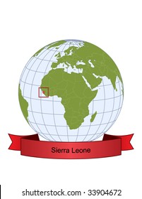 Sierra Leone, position on the globe
