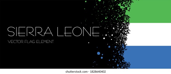 Sierra leone. Poster, banner, screen saver for a presentation with a flag. Design element for national holidays, elections.