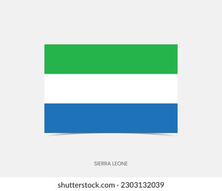 Sierra Leone Rectangle flag icon with shadow.