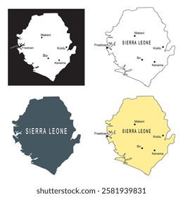 Sierra Leone region map vector illustration symbol design