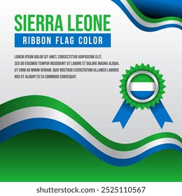 Sierra Leone ribbon flag with flag badge and decoration