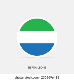 Sierra Leone round flag icon with shadow.