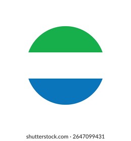 Serra Leoa redondo ícone da bandeira vetor ilustração para a celebração do dia da independência em fundo transparente, estilo patriótico moderno editável