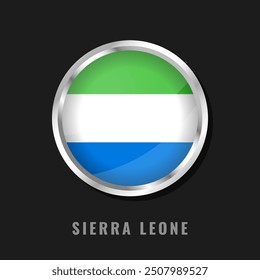 Sierra Leone: Umrahmte Nationalflagge. Die Glanzflagge von Sierra Leone.