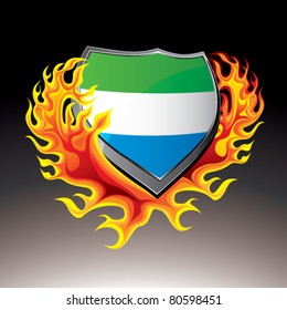 sierra leone shield in flame