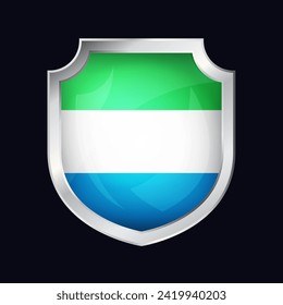 Sierra Leone Silver Shield Flag Icon