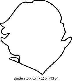 Sierra Leone - solid black outline border map of country area. Simple flat vector illustration.