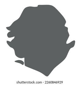 Sierra Leone - solid black silhouette map of country area. Simple flat vector illustration.