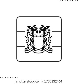 Sierra Leone square flag vector icon in outlines 