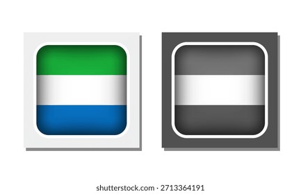 Ícone da bandeira arredondada quadrada de Serra Leoa