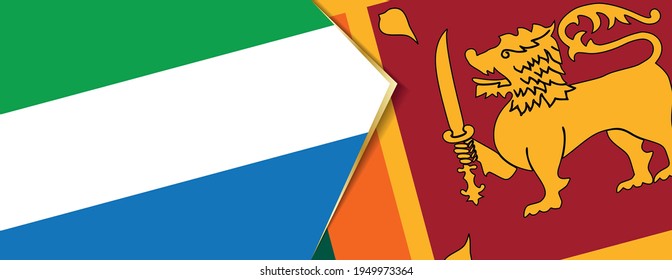 Sierra Leone and Sri Lanka flags, two vector flags symbol of relationship or confrontation.