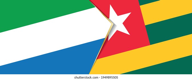 Sierra Leone and Togo flags, two vector flags symbol of relationship or confrontation.