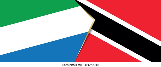 Sierra Leone and Trinidad and Tobago flags, two vector flags symbol of relationship or confrontation.