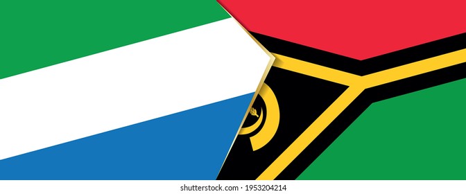 Sierra Leone and Vanuatu flags, two vector flags symbol of relationship or confrontation.