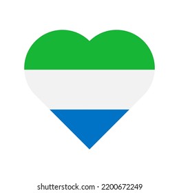 Sierra Leone, Vektorgrafik-Herz auf weißem Hintergrund