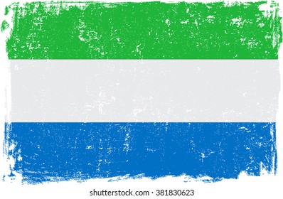 Sierra Leone vector grunge flag isolated on white background.