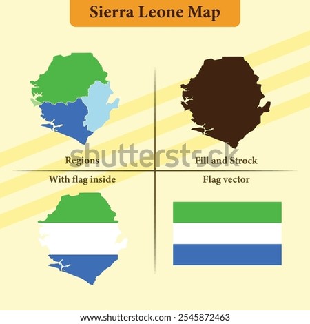 Sierra Leone vector map with regions black silhouette flag overlay and standalone flag ideal for educational materials infographics and design projects showcasing Azerbaijan geography and identity