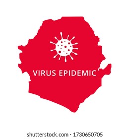 Sierra Leone Virus Epidemic country of Africa, African map illustration, vector isolated on white background