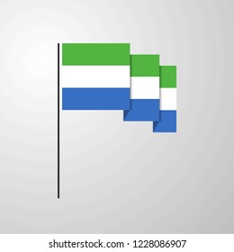 Sierra Leone waving Flag creative background