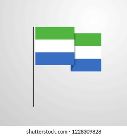 Sierra Leone waving Flag design vector