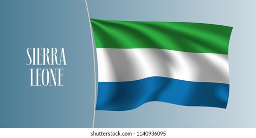 Sierra Leone waving flag vector illustration. Iconic design element  as a national  symbol 