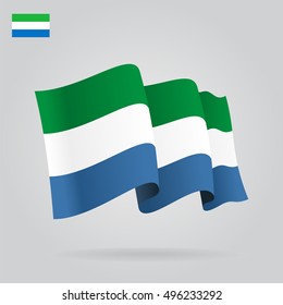 Sierra Leone waving Flag. Vector illustration.