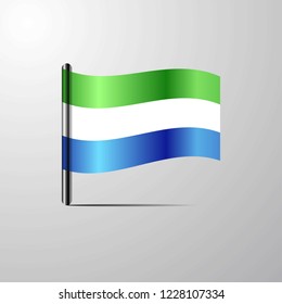 Sierra Leone waving Shiny Flag design vector