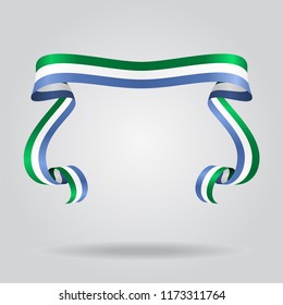 Sierra Leone wavy flag abstract background. Vector illustration.