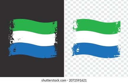 Sierra Leone wavy grunge Brush Flag Design