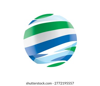 The Sierra Leonean flag in an abstract sphere